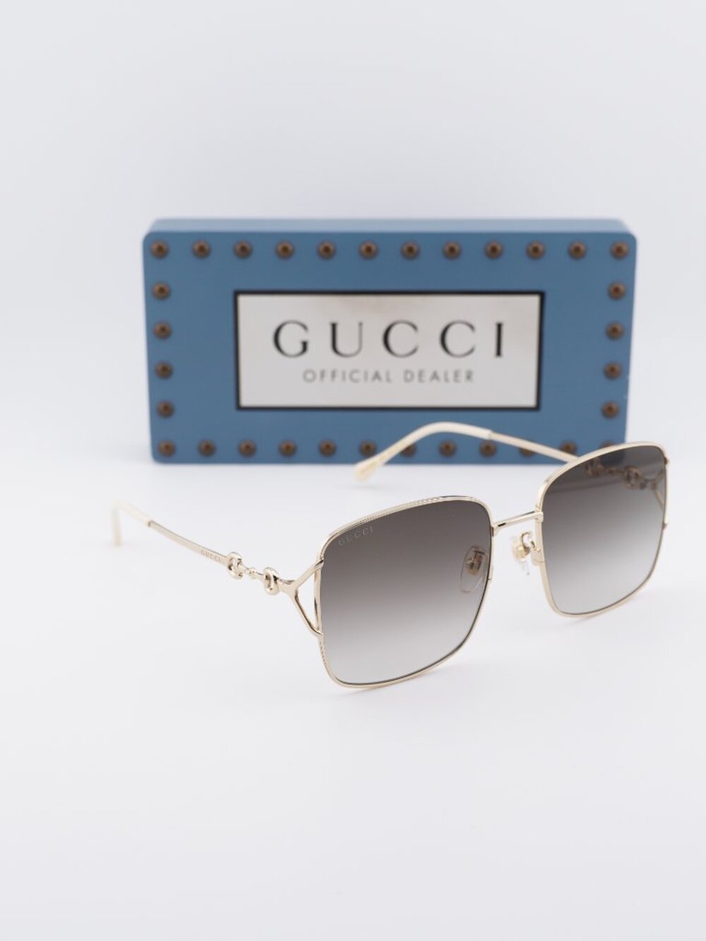 Gucci GG1018SK 003 Square Sunglasses - Gold / Brown - Picture 8 of 12